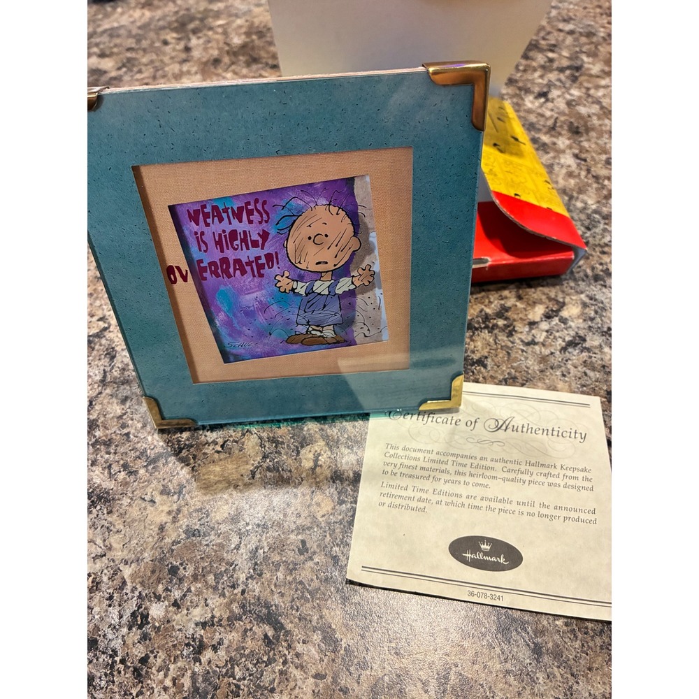 Hallmark Peanuts Gallery A Neat Philosophy Linus Framed Art Limited Edition COA